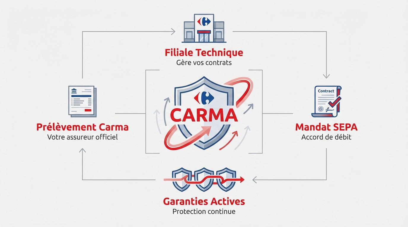 Logo Carma Assurance filiale du groupe Carrefour pour la protection des clients