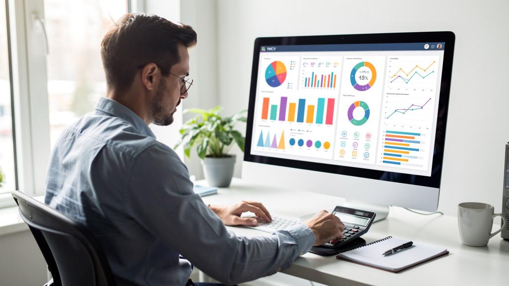 Entrepreneur calculant son TMCV sur tableau de bord financier