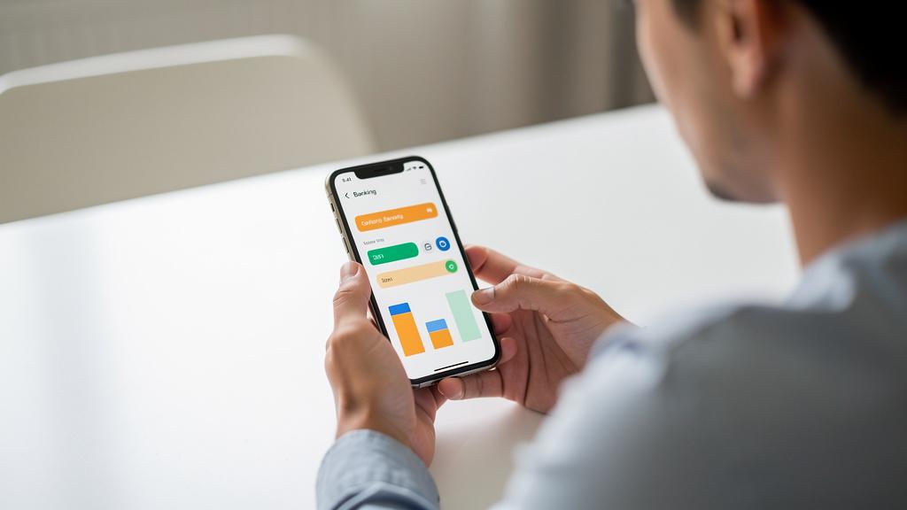 Personne consultant son application bancaire sur smartphone