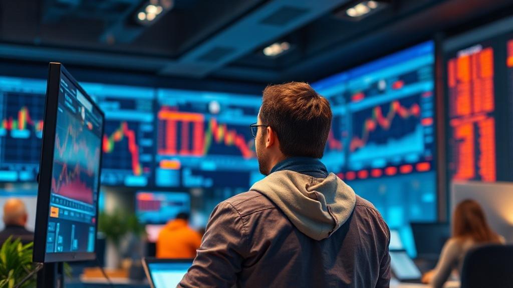 Un investisseur analysant les cours boursiers sur un écran