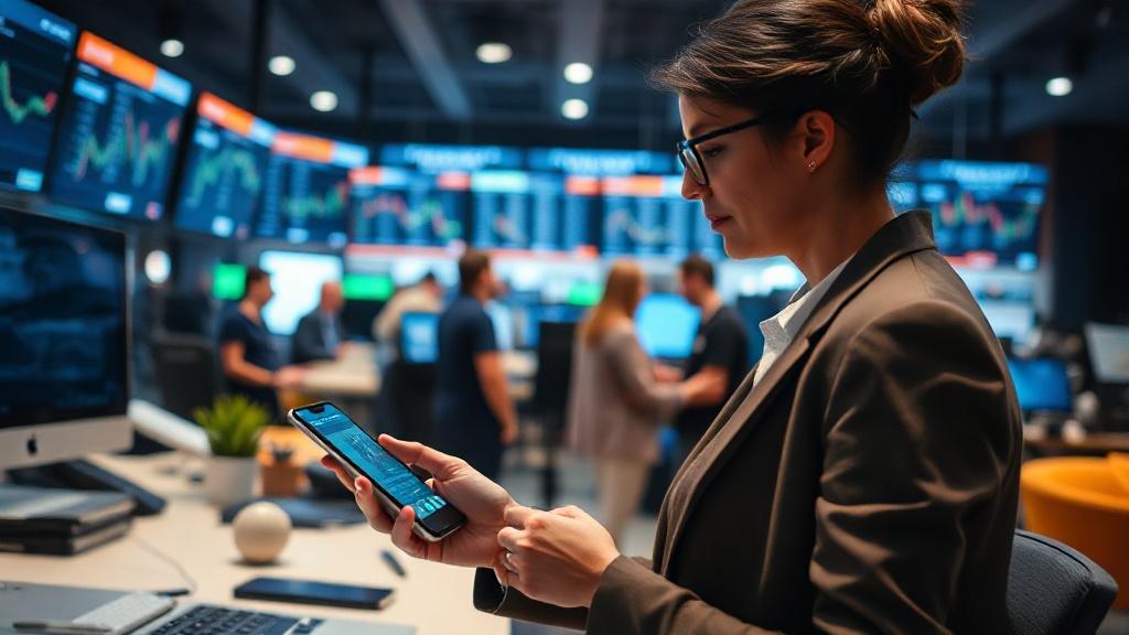 Une personne consultant son portefeuille d'actions sur smartphone