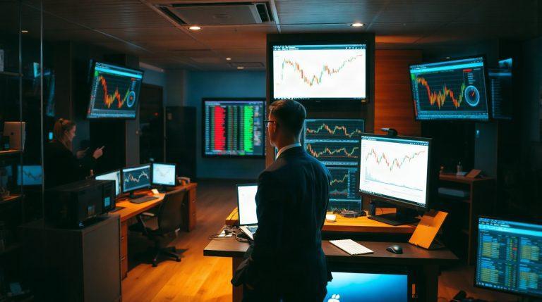 Figure fanion en trading : comment l’identifier et l’exploiter en 2026 Trader analysant des graphiques de cours en bourse