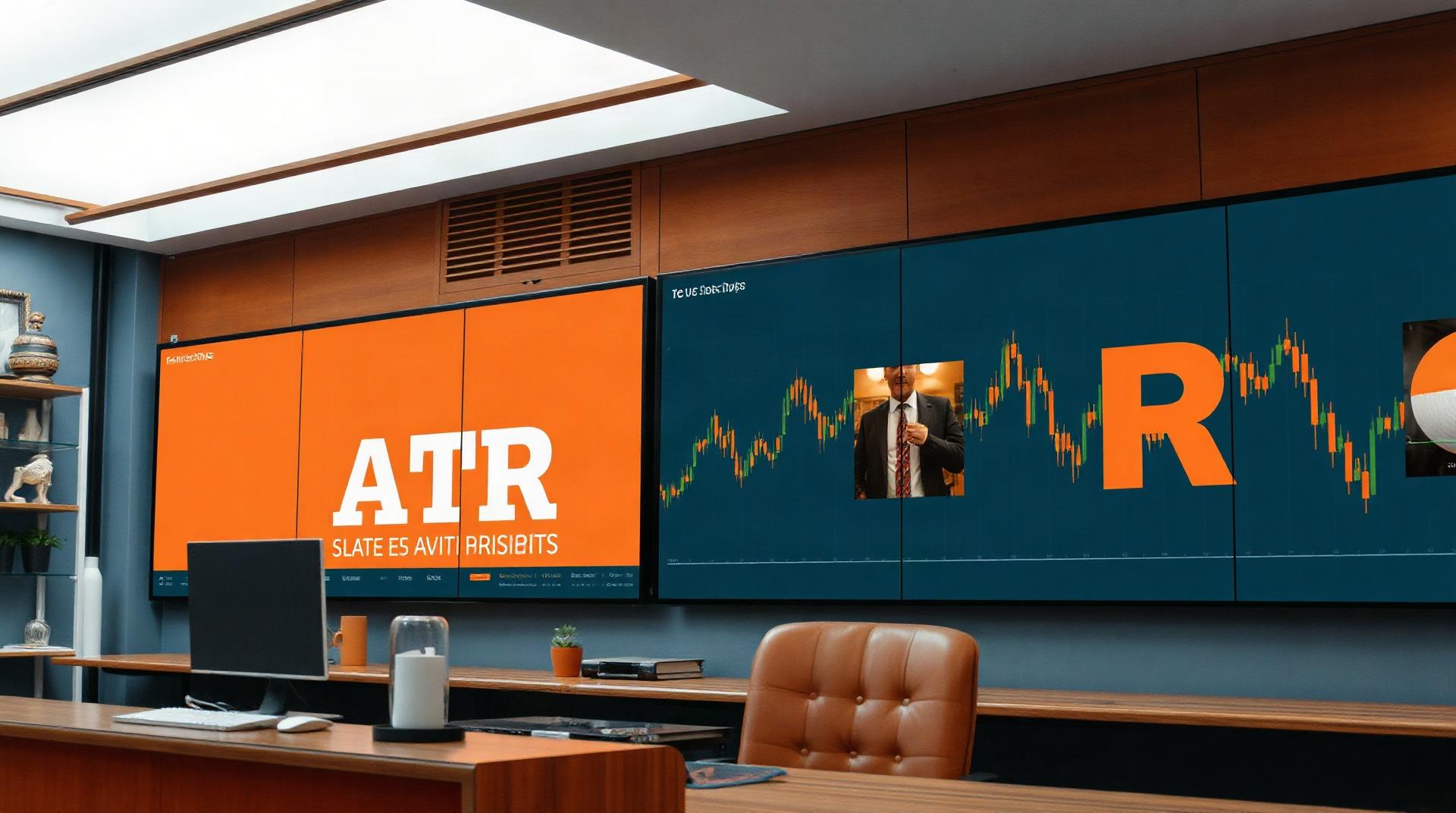 Graphique boursier avec courbe ATR en sous-fenêtre